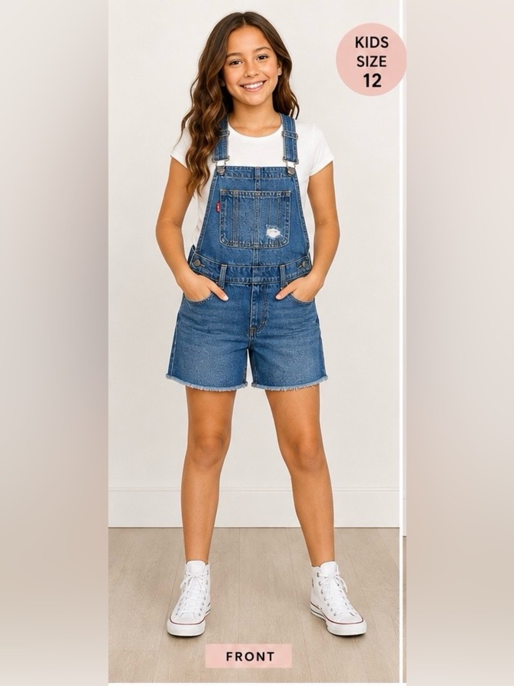 Levi's Girls Denim Shortall Overalls Size 12 Regular 
Classic